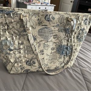Brahmin cream and blue purse